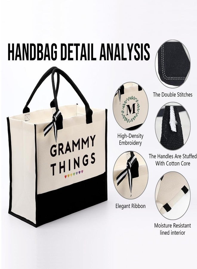 EDCTO Grammy Things Canvas Tote - Novelty Grammy Gift, Cotton Canvas Utility Tote for Shopping & Grocery, Beach Bag, Birthday & Mother's Day Gift - Image 4